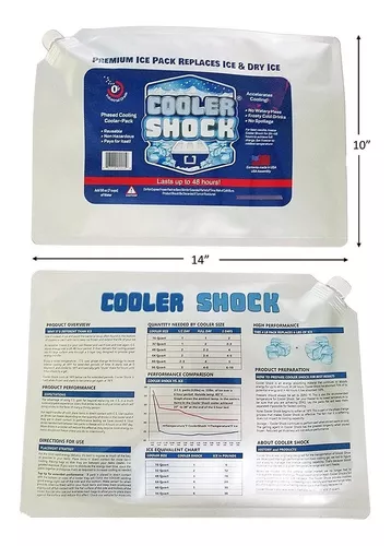 Cooler Shock 3X Lg. Zero°F Cooler Freeze Packs 10x14 - No More Ice  Replaces Ice and is Reusable - Easy Fill - You Add Water and Save! - 12lbs  Total