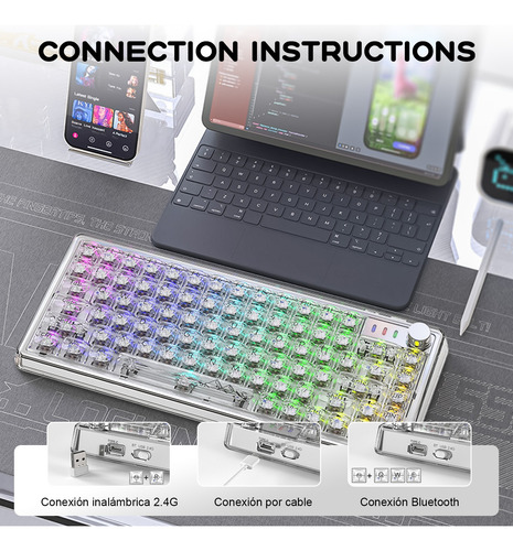 Teclado Mecánico Attack Shark K75 Rgb Qwerty Usb-c