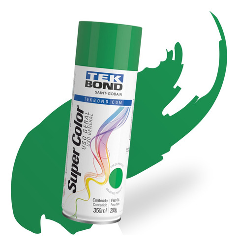 Tinta Spray Super Color Uso Geral 350ml Verde Tekbond
