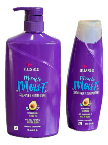 Kit Aussie Moist Abacate 778ml 360ml Shampoo E Cond.