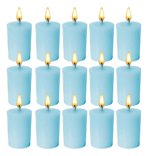 15 Mini Cirio Color Azul Cielo Aroma Para veladora aluzza