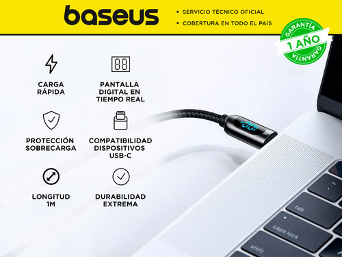 Cable De Carga Led Super Turbo Tipo C De 100 W Doble Punta