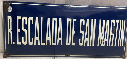 Chapa Cartel Nombre Calle Caba, Medidas 70x30 Azul (Usado)