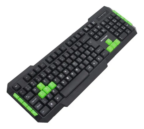 Teclado Multimedia Gamer Teclas Verdes Usb Multilaser Tc201