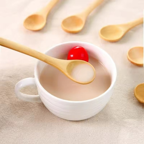 Cucharas Redondas De Madera Para Mezclar Sopa, Té Y Café, 12