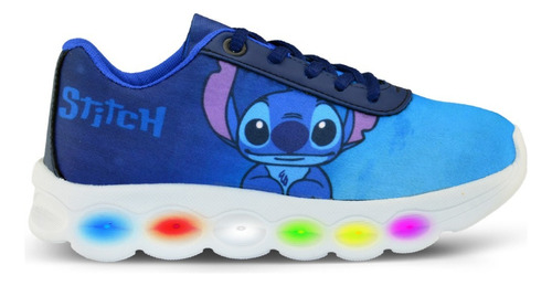 Tênis Stitch Infantil Com Led Super Macio Confortável