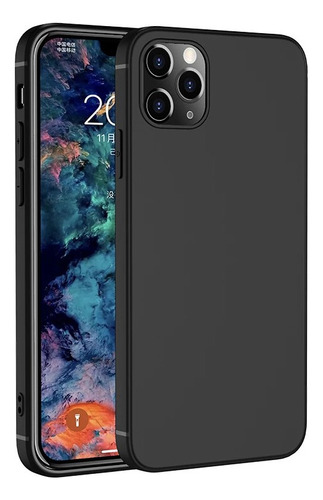 Funda de silicona mate suave para iPhone 12 y 12 Pro (6.1 pulgadas) Color: negro liso