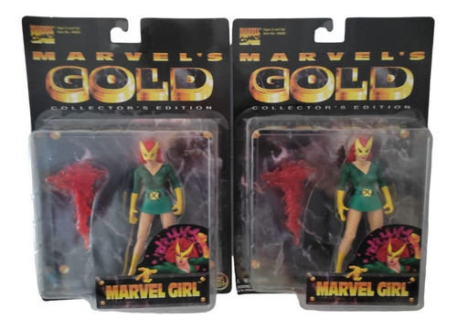 2 Marvel Girl Jean Grey X-men Marvel Gold  Toy Biz Vintage