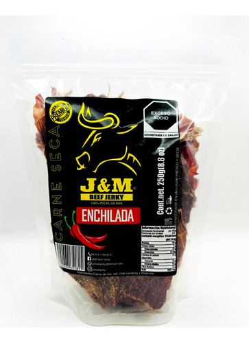 Carne Seca J&m Beef Jerky 1 Bolsa De 250g.