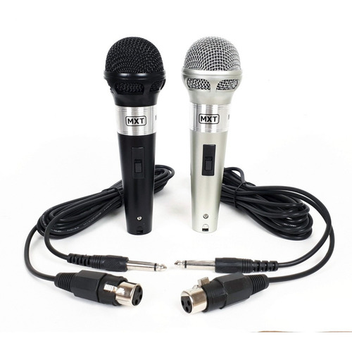 Microfones MXT M-201 dinâmico p10 preto/prateado