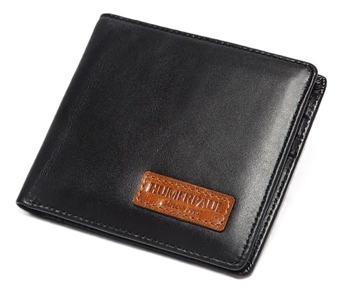 Carteira Humerpaul Modelo Bifold/airtag Antifurto Cor Preto Desenho Do Tecido Liso
