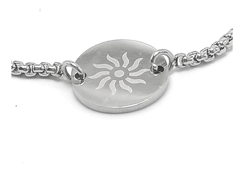 Imagen 2 de 6 de Pulsera De Acero Dije Sol