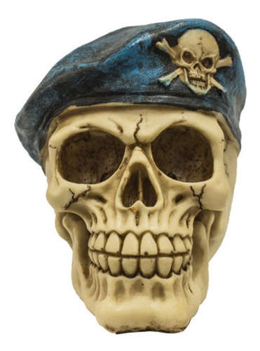 Crânio Boina Militar - Caveira Esqueleto Exército Mercenário Cor Bege