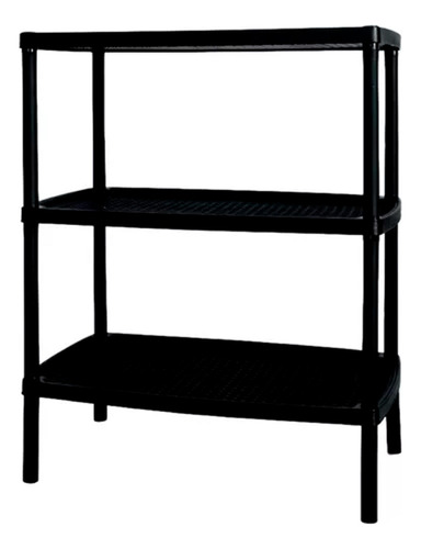 Mesa Organizador Multiusos Rectangular 3 Niveles Plastica Color Negro