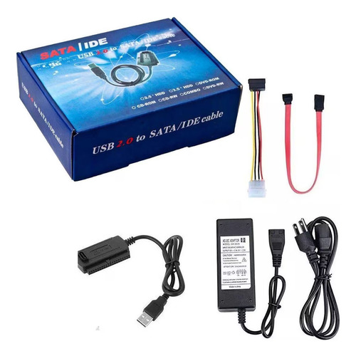 Adaptador Conversor Usb 2.0 Ide Sata I E Sata Ii Com Fonte