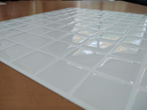 Azulejo Vinil Adhesivo Venecitas 3d Blanco -25.5x25.5 Cm