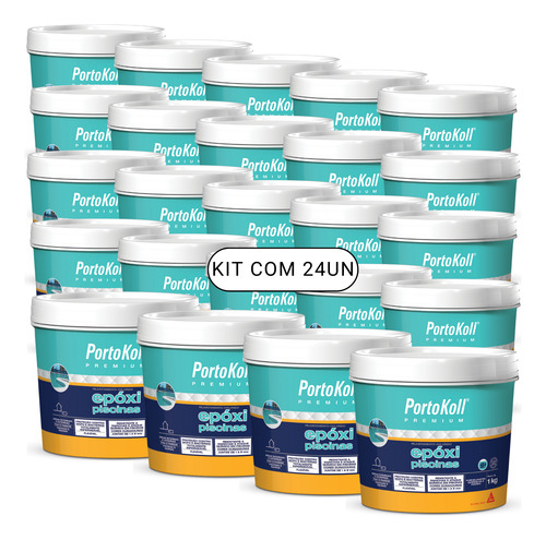 Kit 24un Rejunte Epóxi Piscinas Portokoll - Branco Brilhante
