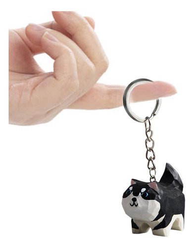 Puppy Keychain Figure Collection Funny Wood Figurine Pendant