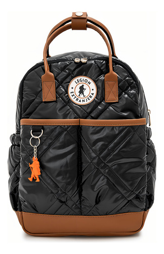 Mochila Baby Legion Donna Color Negro Diseño De La Tela Liso