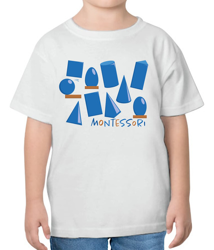 Playera De Niño Con Diseño Sólidos Geométricos Montessori