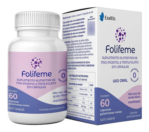 Folifeme Metilfolato E Mioinositol 60 Capsulas Moles Exeltis