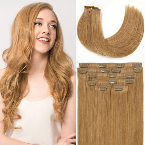 Loxxy Extensiones De Cabello Rubio Con Clip, 100 % Real, Ext