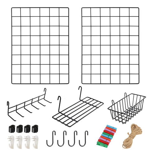 Panel Rejilla Alambre Para Pared Que Incluye 2 Cesta 4
