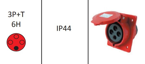 Toma Industrial Empotrar 32a 3p+t Mod424