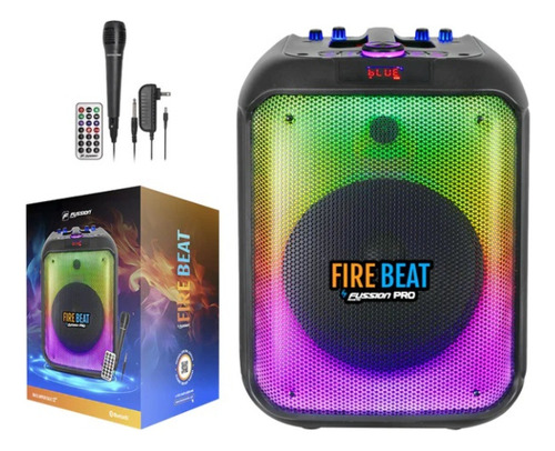 Bafle Amplificado Fussion Pbs-12019 12 Fire Beat 30 000w Color Negro