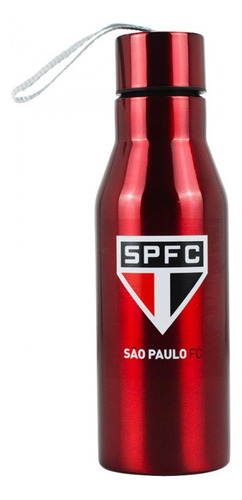 Garrafa Time São Paulo Inox Licenciado 600 Ml Cor Vermelho