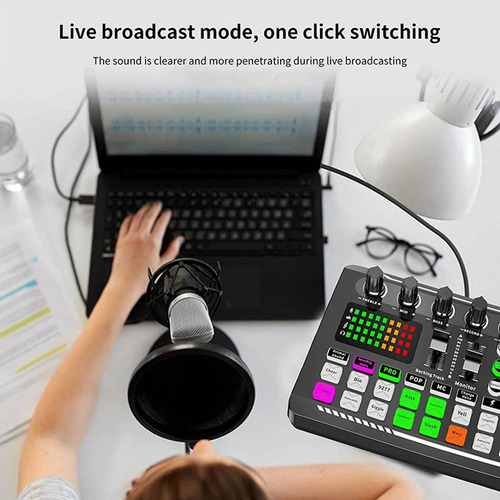 Mezclador De Audio Profesional Con Tarjeta De Sonido En Vivo