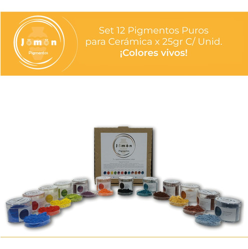 Pigmentos Puros P/ Ceramica X 25gr.c/u+ Esmalte Cristal X1kg