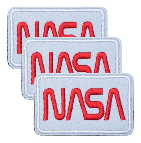 Parches Bordados Prácticos, Mxnaa-008, 3 Parches, Nasa, 10x5
