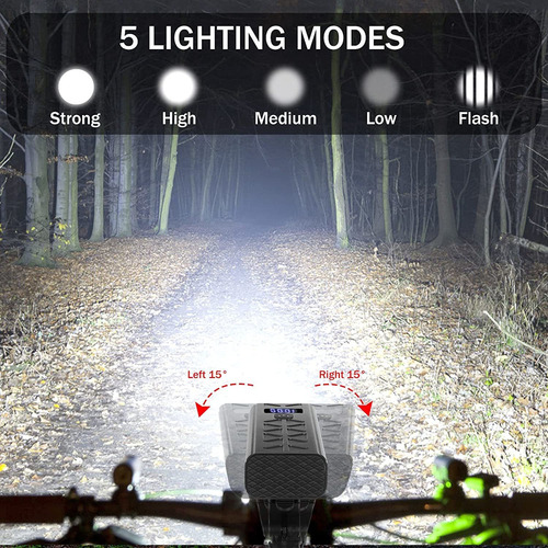 M Luces Para Bicicleta, Luz Delantera Y Trasera, 7000