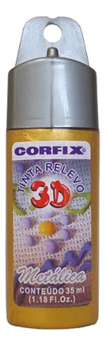 Tinta Relevo 3d Metálica / Tridimensional - 35ml - Corfix Cor Ouro Velho 402 Val 08/24