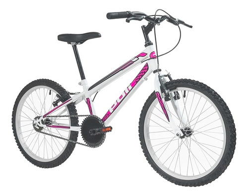 Bicicleta Feminina Aro 20 Monomarcha Branco 7138 Polimet