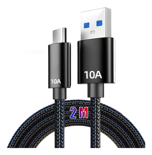 Cable De Datos Usb Tipo C De Carga Rápida De 10 A 120 W, 2 M