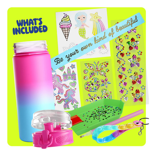 Kit De Decoración De Botellas De Agua Dan&darci Que Brillan