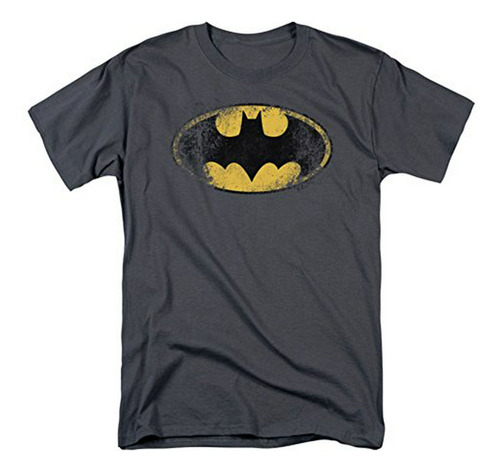 Camiseta Con Logo Destruido De Batman De Dc Comics Para Homb