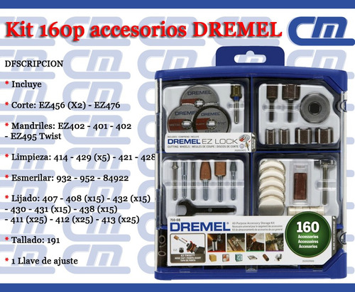 Kit 160 Piezas Accesorios Para Mini Torno Dremel