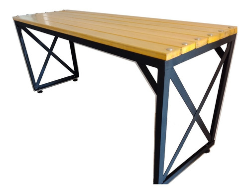 Mesa Ratona Estilo Industrial Hierro Y Madera Apto Exterior