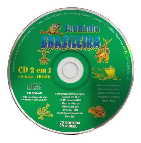 Imagem 1 de 1 de Cd Original 2 Em 1 Fauninha Brasileira
