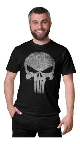 Camisetas Justiceiro The Punisher  Envelhecida Heróis