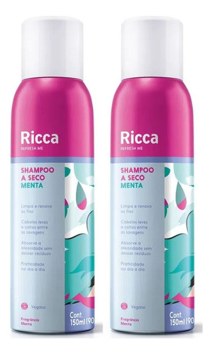 2 Shampoos A Seco Menta 150ml (cada) - Ricca