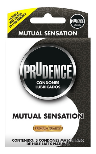 3 Condones Prudence Mutual Sensation Con Doble Lubricación