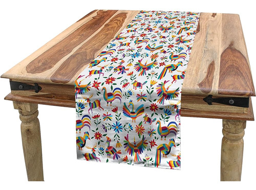 Ambesonne Mexican Table Runner, Diseño De Arte Tradicional L