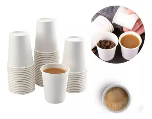 Copo Papel Branco 120ml P/ Cafe Descartavel Com 200 Copos