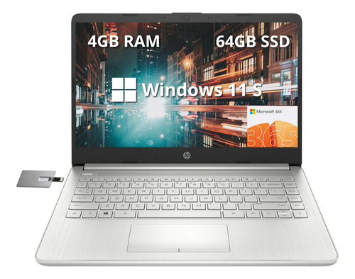 Laptop Hp Stream 14'' Intel N4120 4gb 64gb Win11 -gris