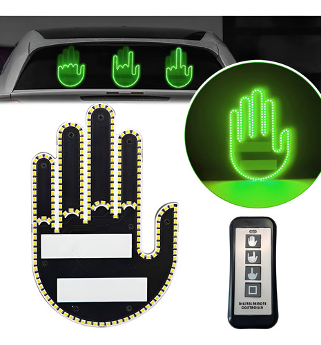 Señal De Mano Led Para Coche, Luces Led Para Autos Usb Negro Rgb