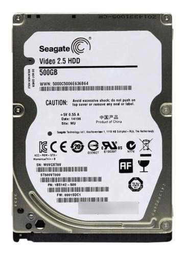 Disco duro interno Seagate Video 2.5 HDD ST500VT000 500GB